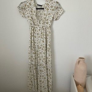 White floral maxi dress